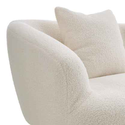 Modern Teddy Fleece 2-Seater Sofa with 2 Scatter Cushions
