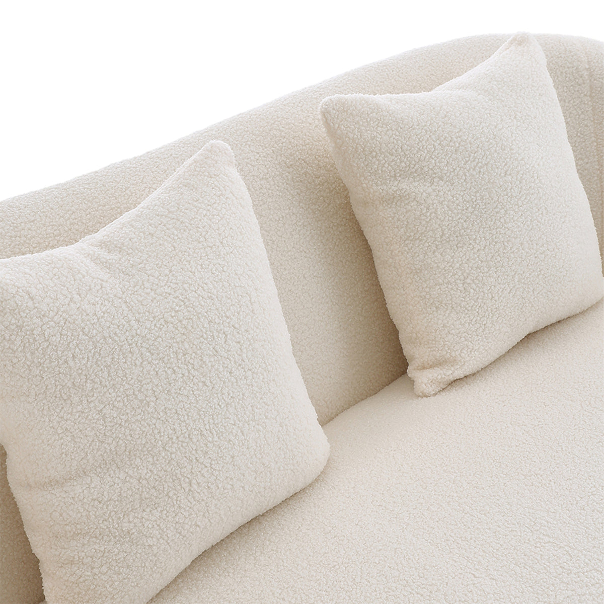 Modern Teddy Fleece 2-Seater Sofa with 2 Scatter Cushions