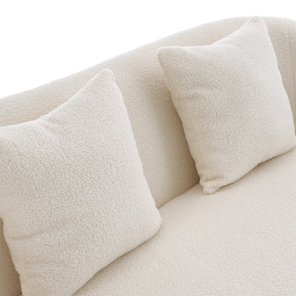 Modern Teddy Fleece 2-Seater Sofa with 2 Scatter Cushions