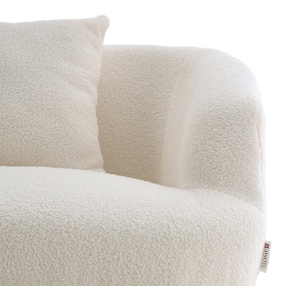 Modern Teddy Fleece 2-Seater Sofa with 2 Scatter Cushions