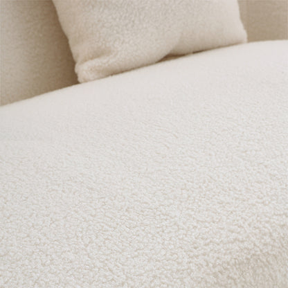 Modern Teddy Fleece 2-Seater Sofa with 2 Scatter Cushions