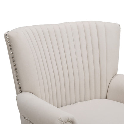 Vertical Channel Tufted Armchair with Nailhead Trim