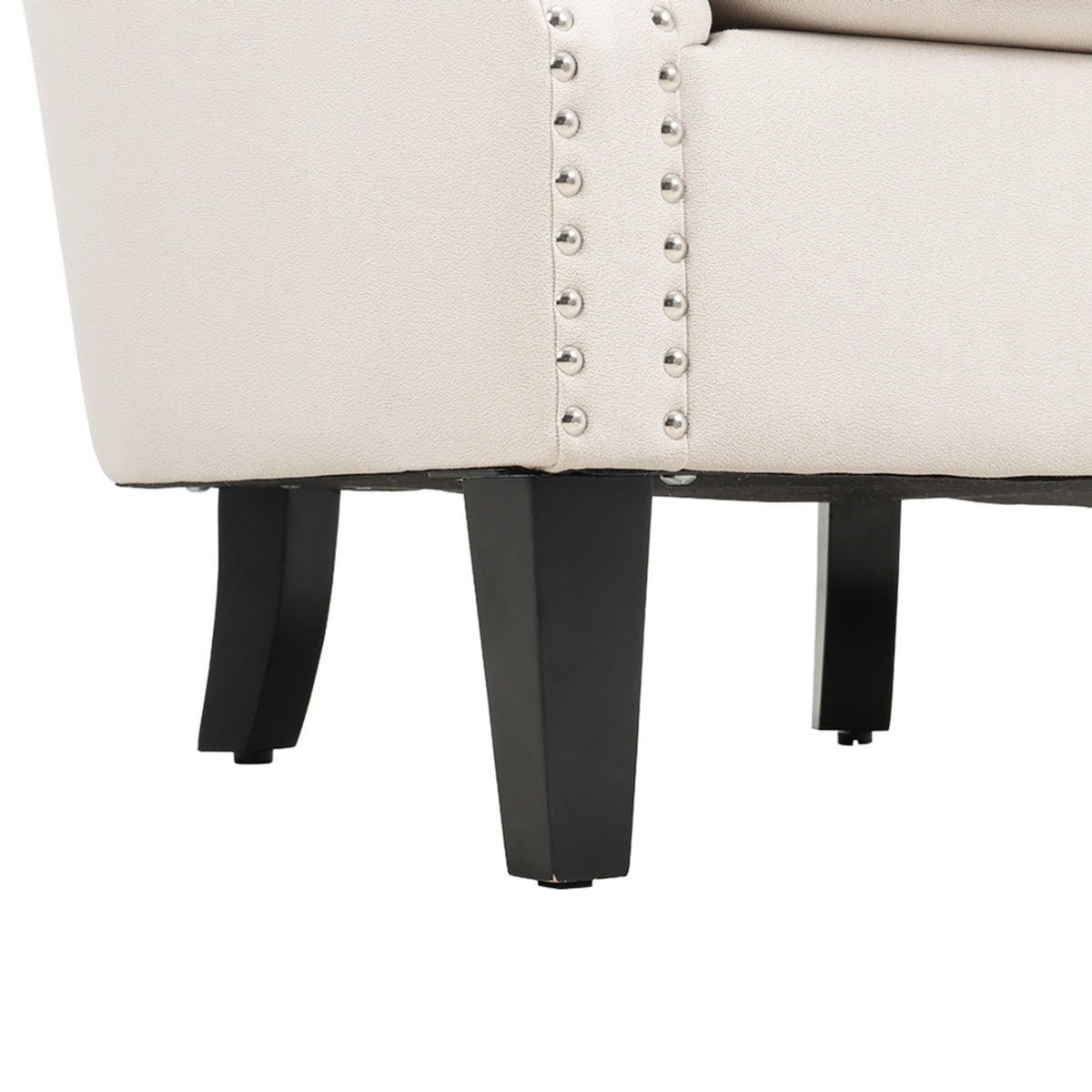 Vertical Channel Tufted Armchair with Nailhead Trim