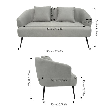Modern Chenille 2-Seater Sofa with 2 Scatter Cushions