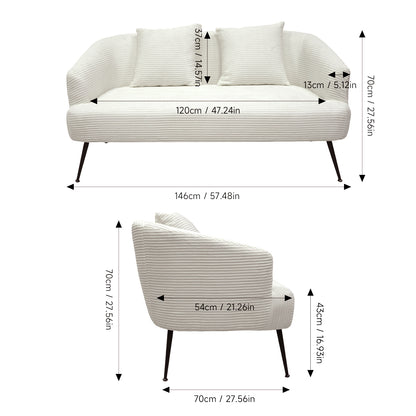 Modern Chenille 2-Seater Sofa with 2 Scatter Cushions