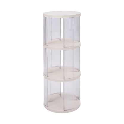 3-Tier Plastic Round Rotating Bookshelf