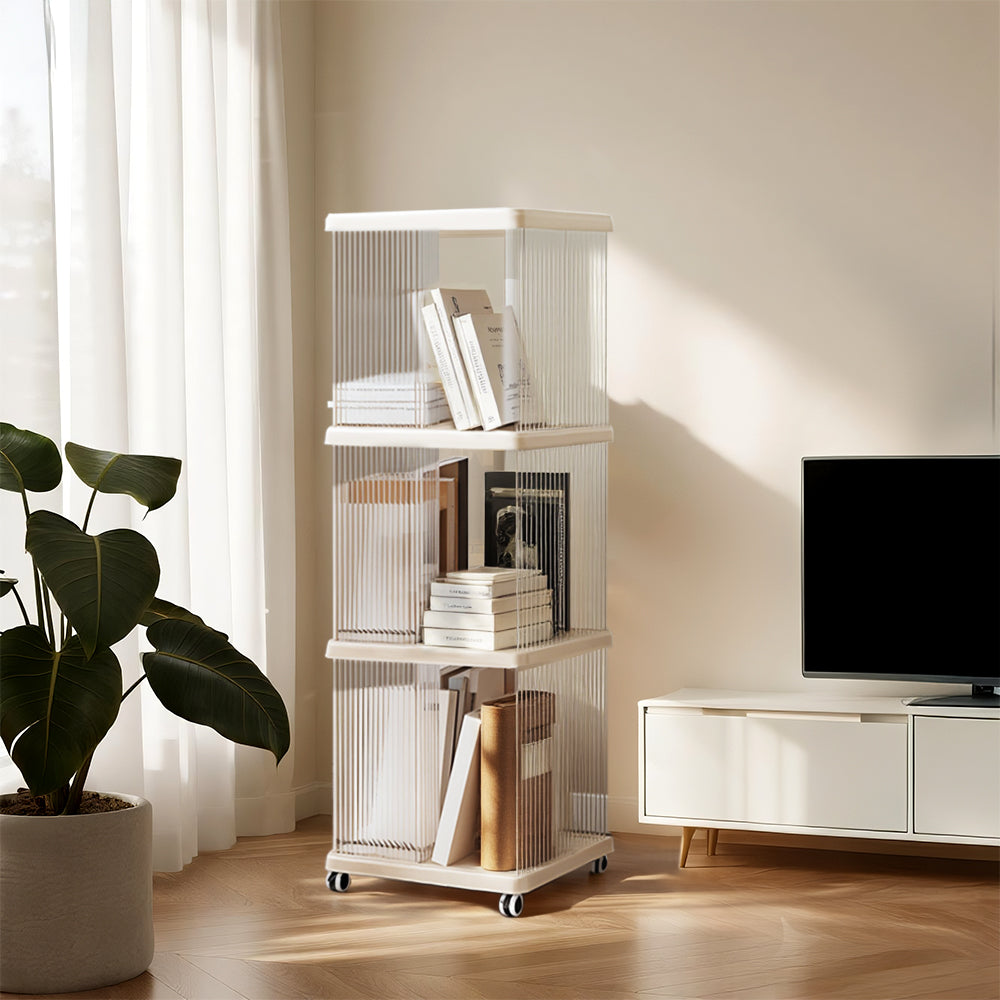 3-Tier Plastic Square Bookshelf