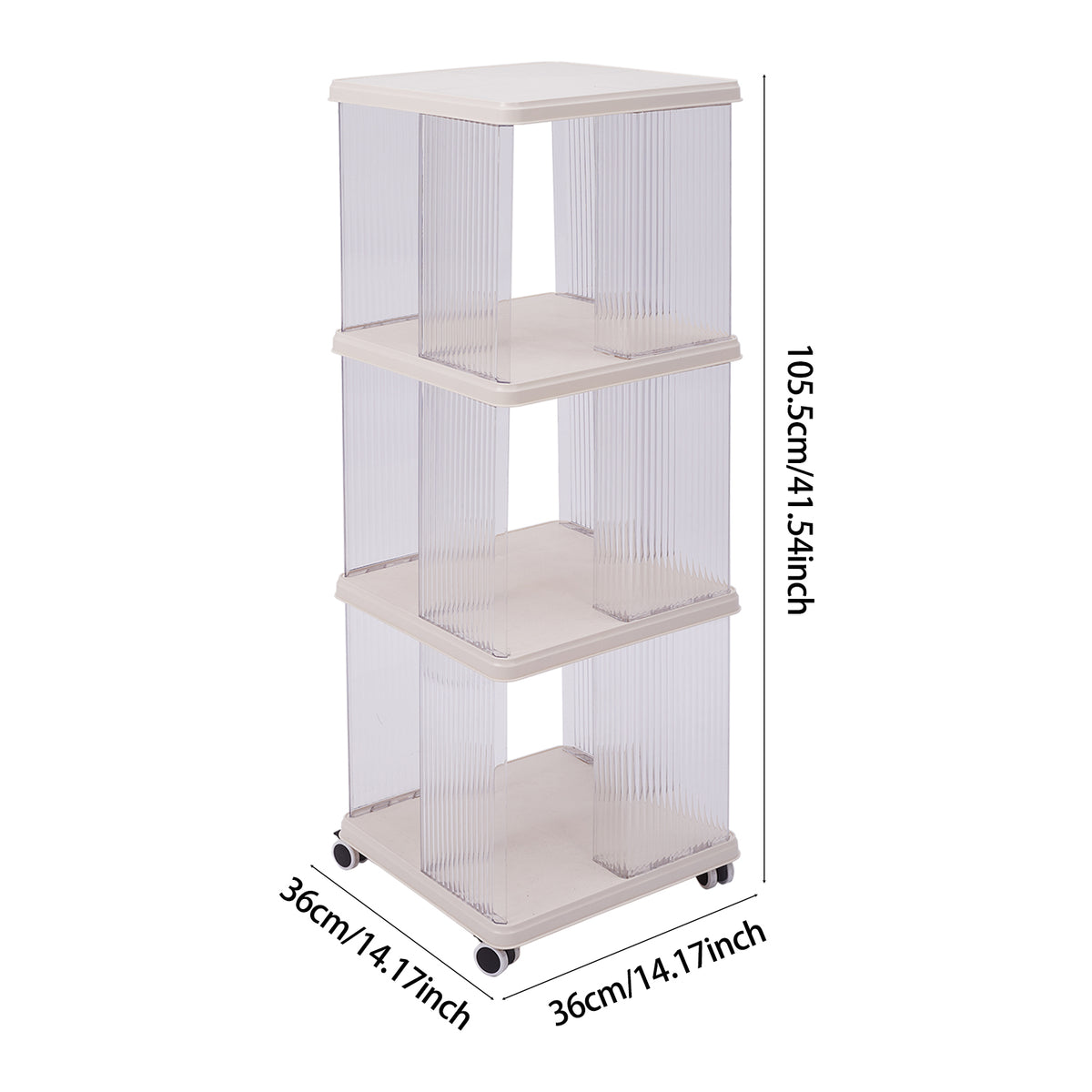 3-Tier Plastic Square Bookshelf