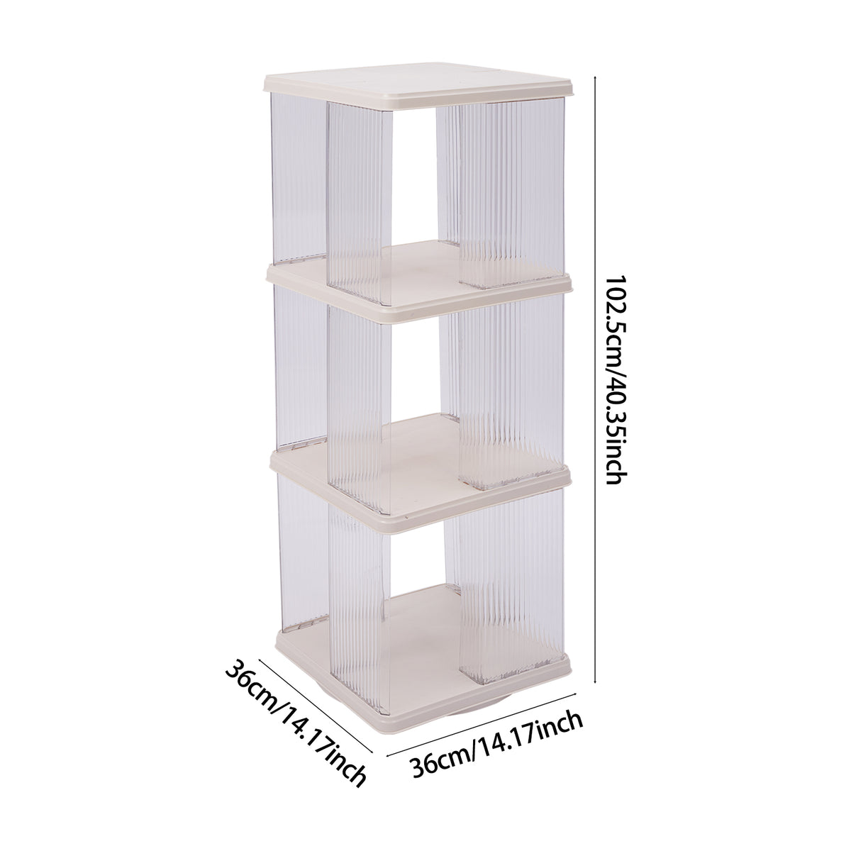 3-Tier Plastic Square Bookshelf