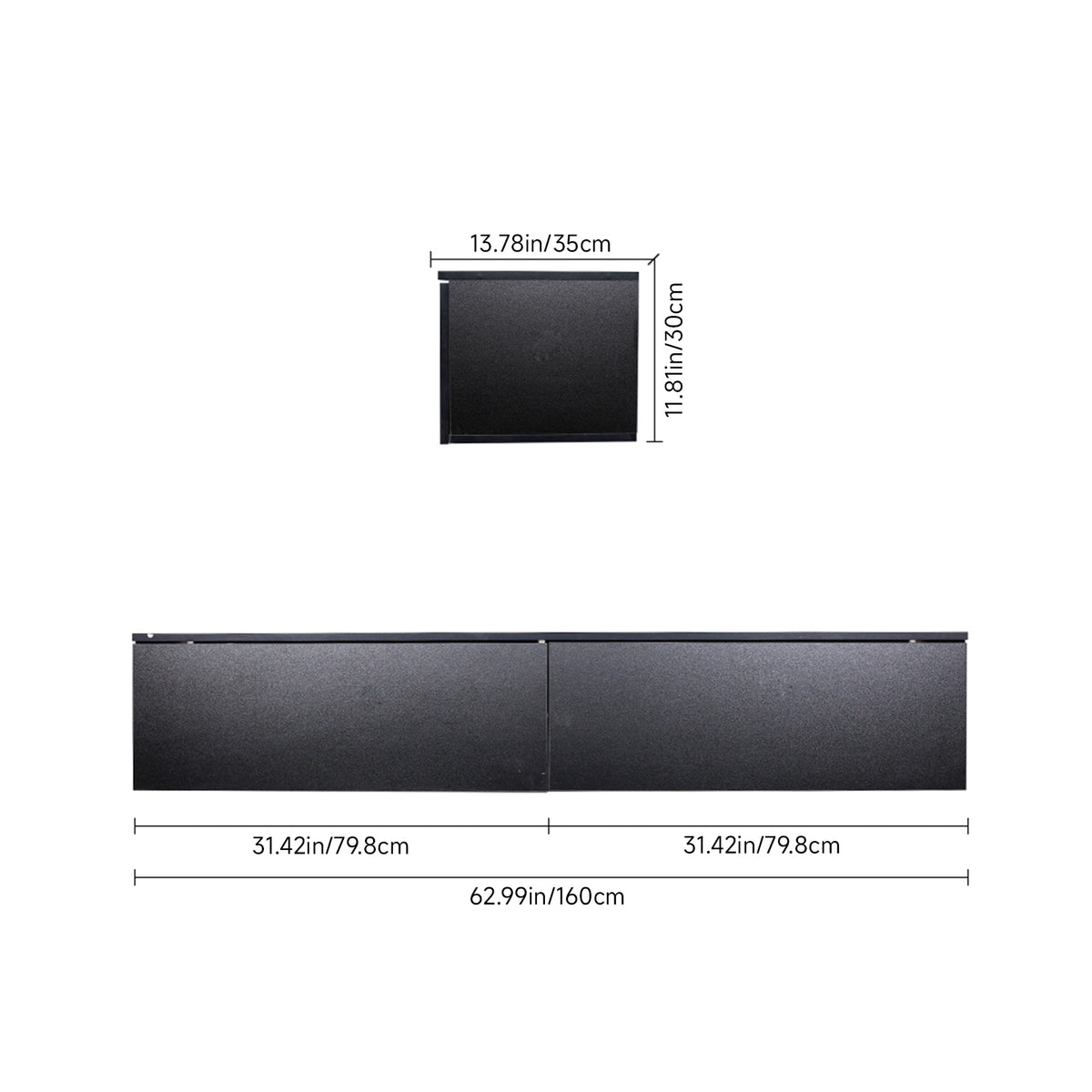 Floating TV Stand with 2 Flip-Down Drawers