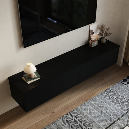 Floating TV Stand with 2 Flip-Down Drawers