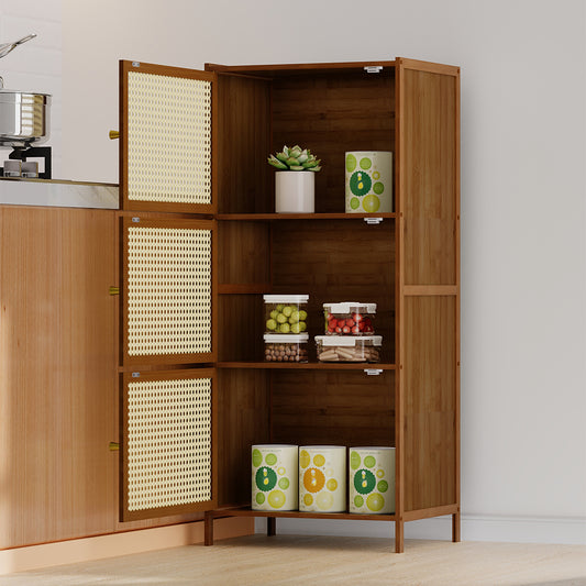 3 Tier Narrow Bookcase with Doors
