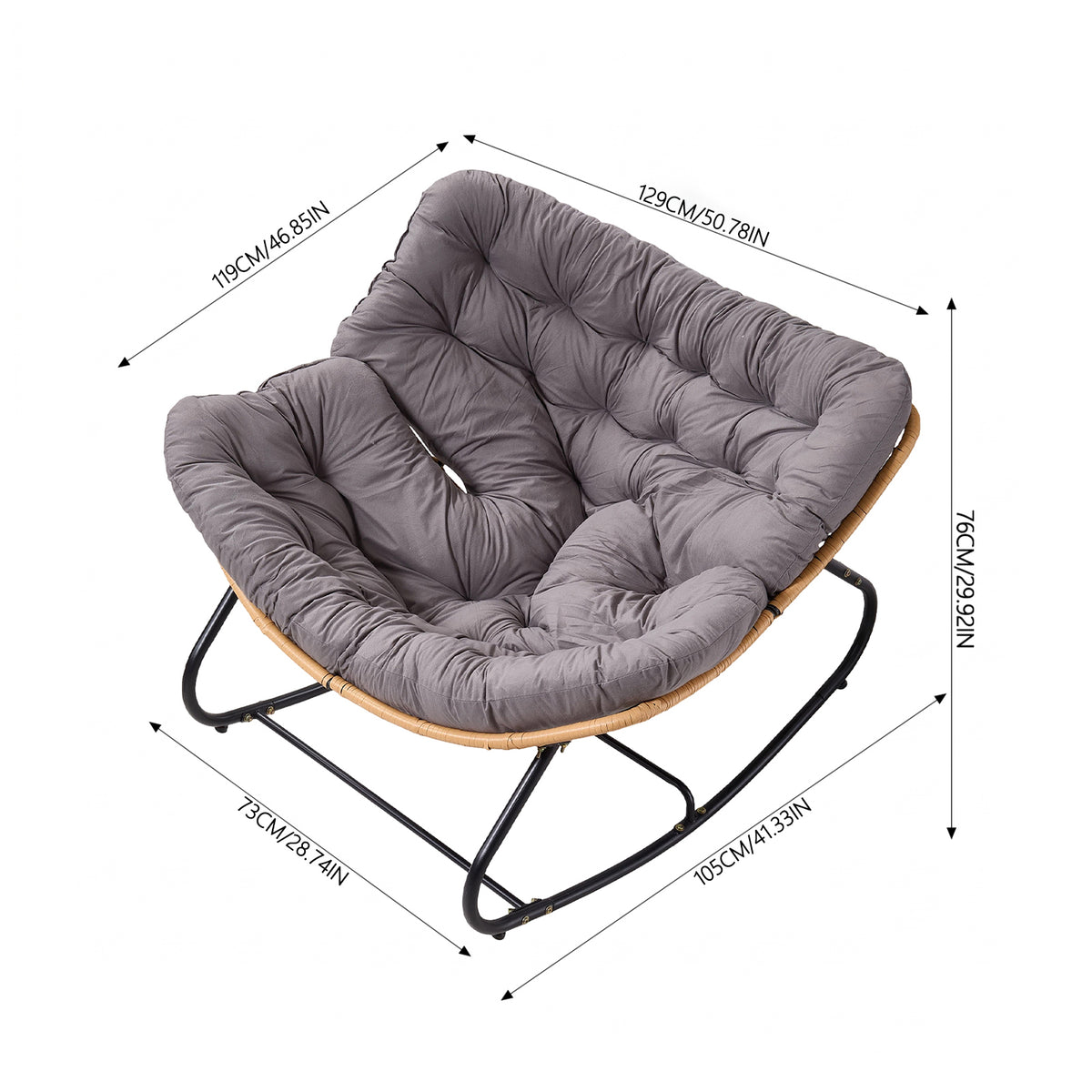 Modern Rocking Chair with Cushion