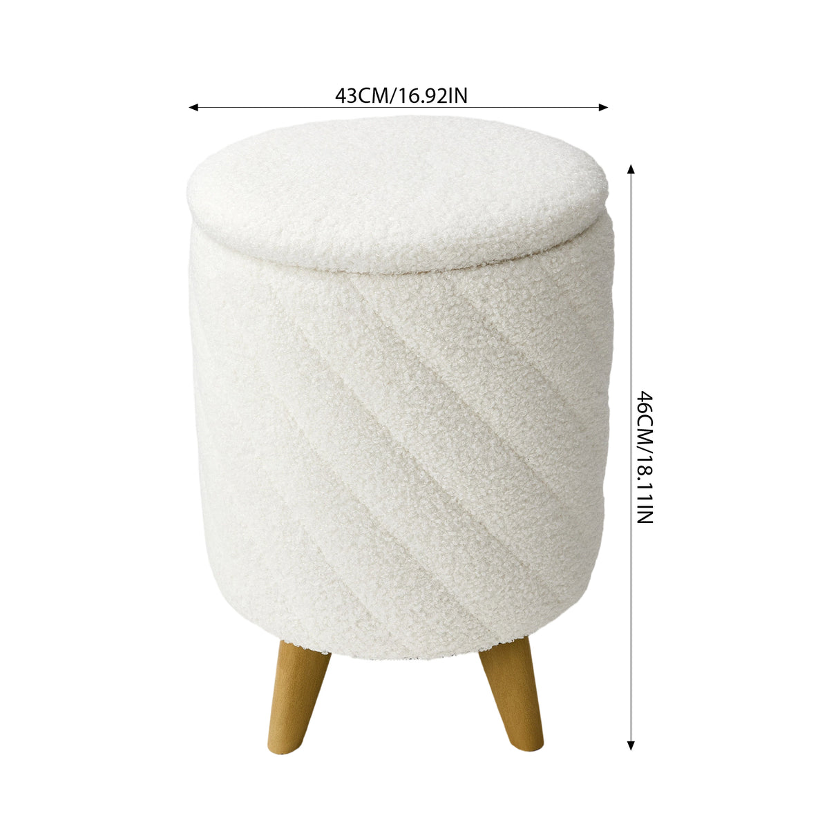 Modern Round Storage Ottoman