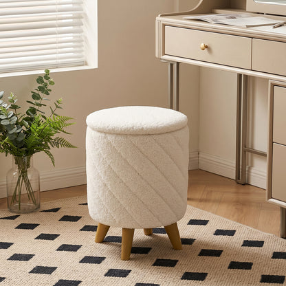 Modern Round Storage Ottoman