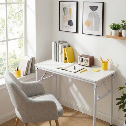 Folding Office Desk with Adjustable Foot Pads