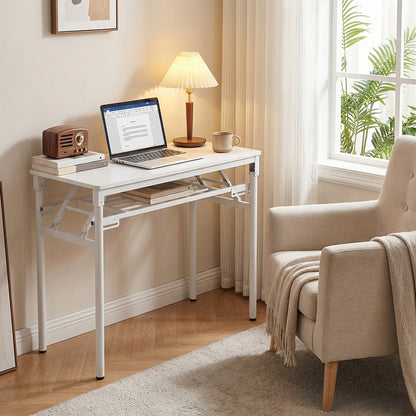 Folding Office Desk with Adjustable Foot Pads