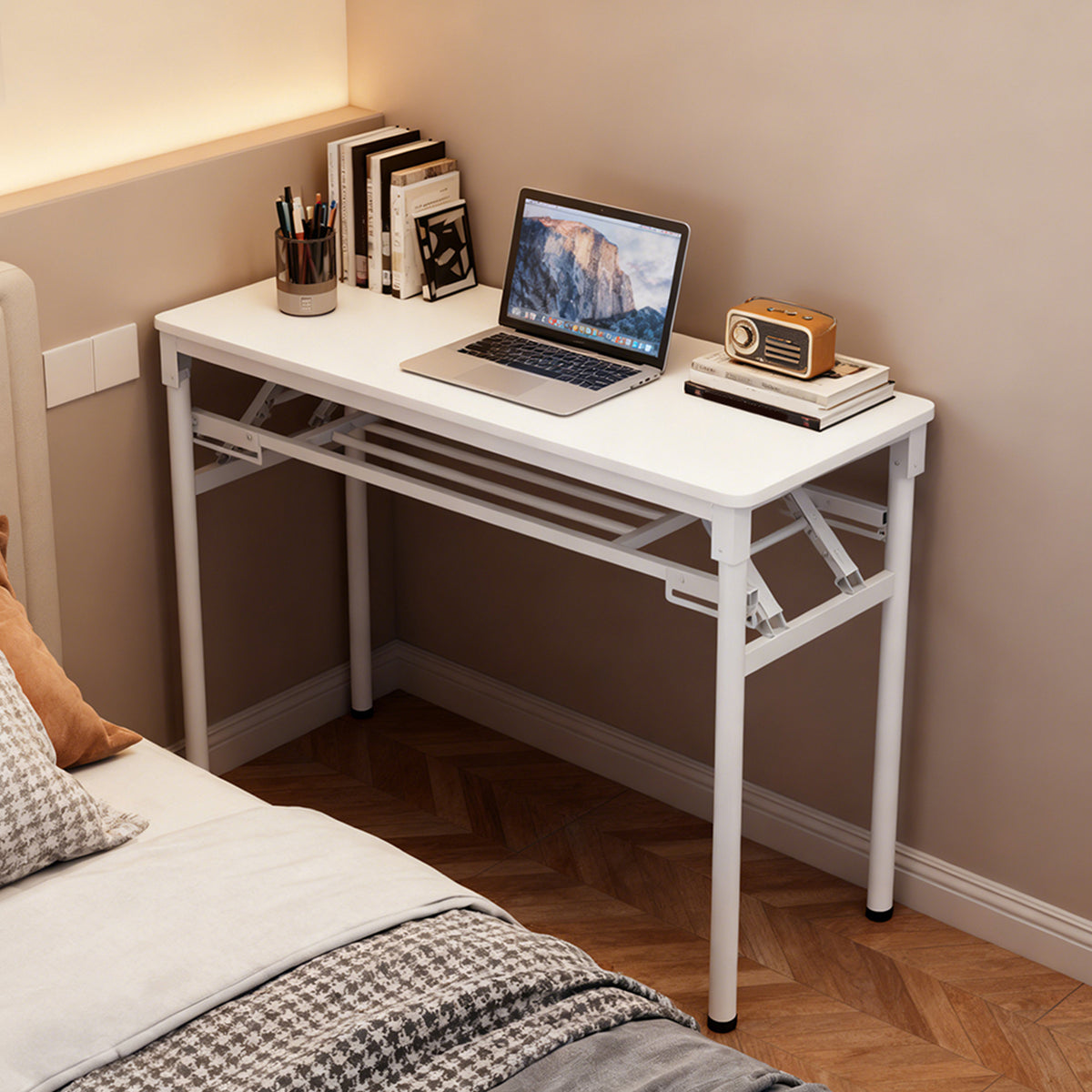 Folding Office Desk with Adjustable Foot Pads