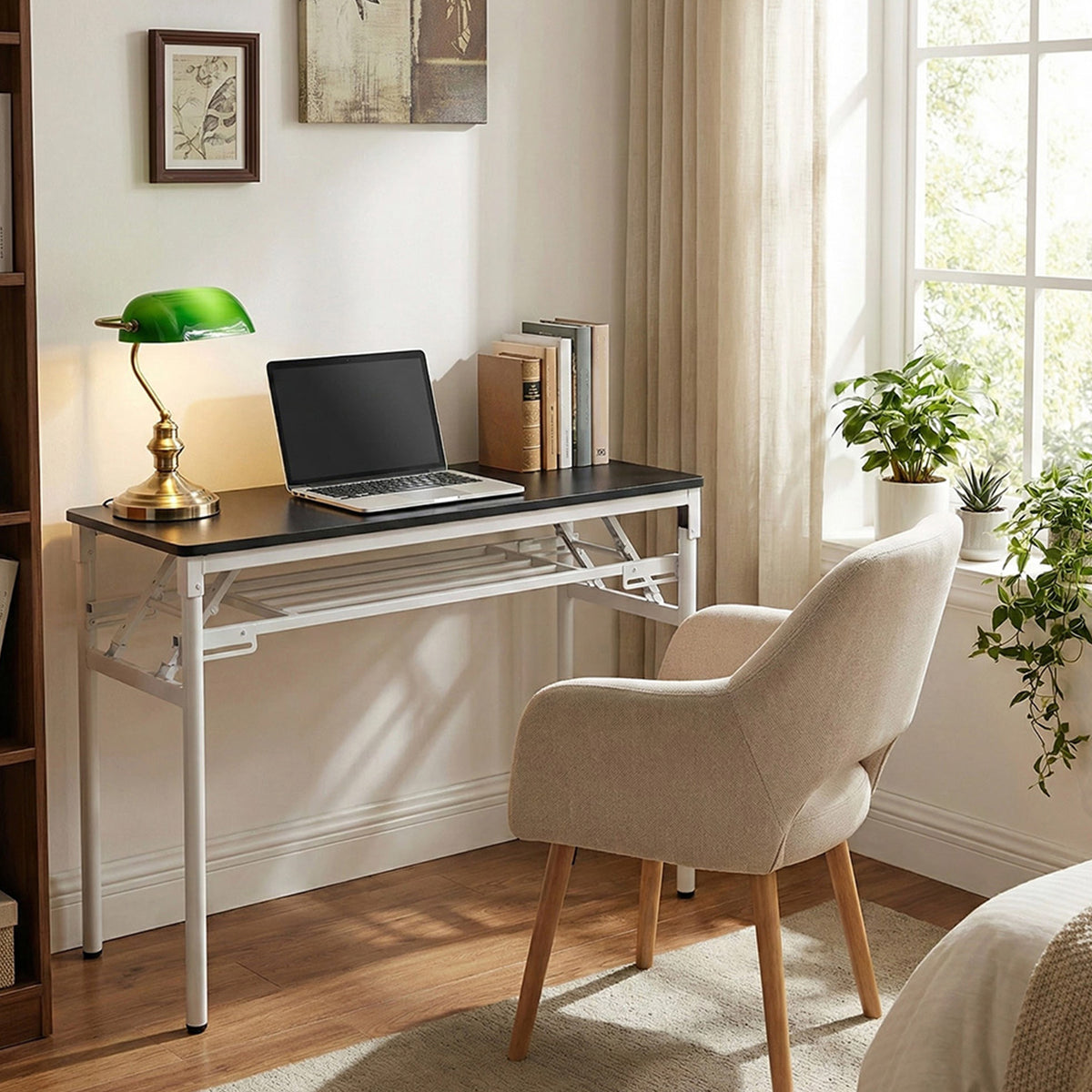 Folding Office Desk with Adjustable Foot Pads