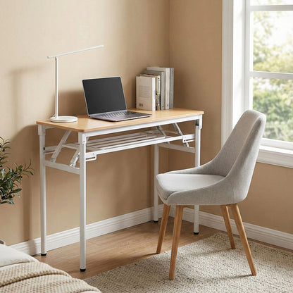 Folding Office Desk with Adjustable Foot Pads