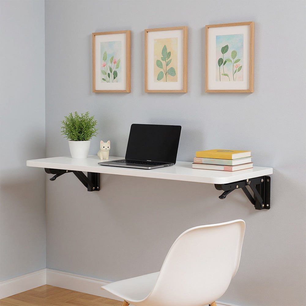 Wall-mounted Folding Table with Iron Brackets