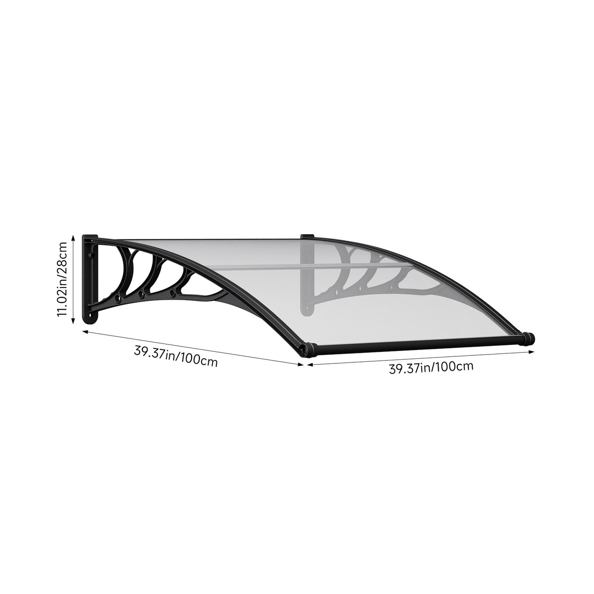 Outdoor Door Canopy Window Awning with Drainage Channel