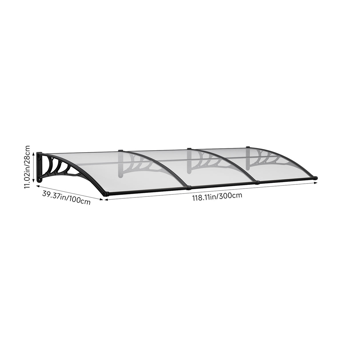 Outdoor Door Canopy Window Awning with Drainage Channel
