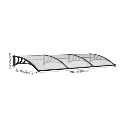 Outdoor Door Canopy Window Awning with Drainage Channel