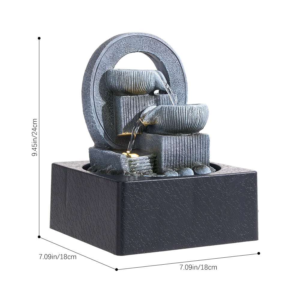 Tabletop Waterfall Fountain with LED Lighting