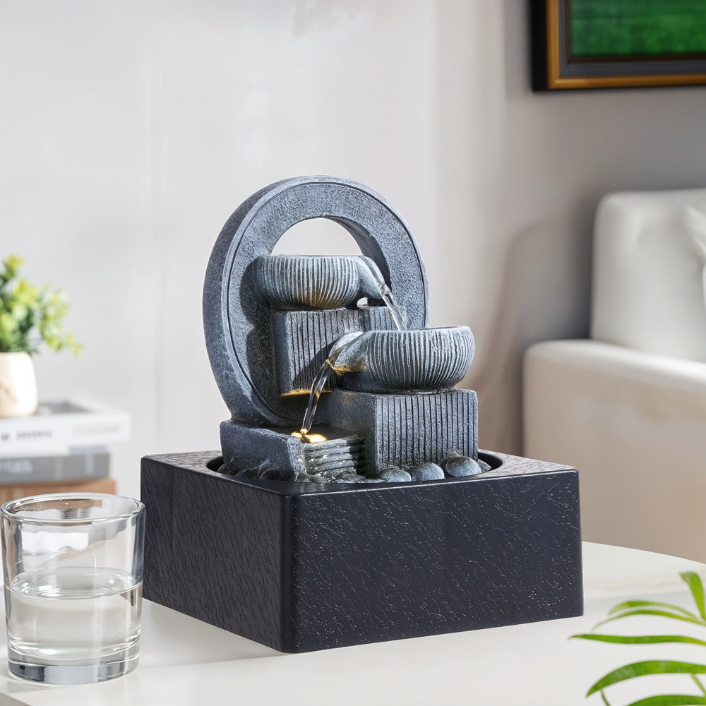 Tabletop Waterfall Fountain with LED Lighting