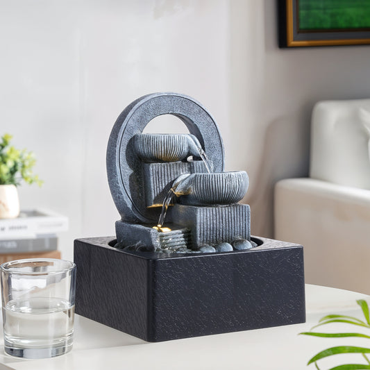 Tabletop Waterfall Fountain with LED Lighting