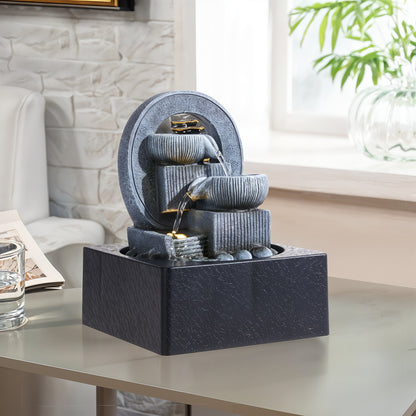 Tabletop Waterfall Fountain with LED Lighting