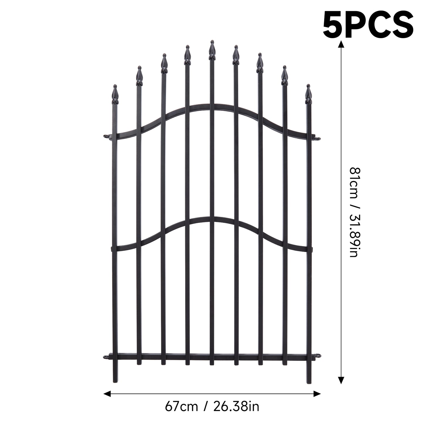 5-Pack Decorative Metal Garden Fence Panels