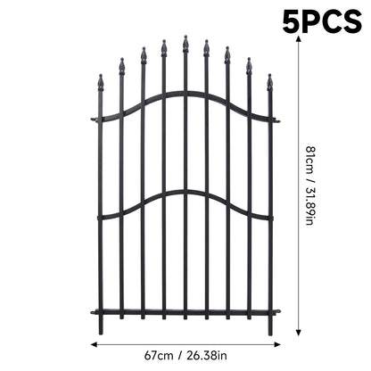 5-Pack Decorative Metal Garden Fence Panels