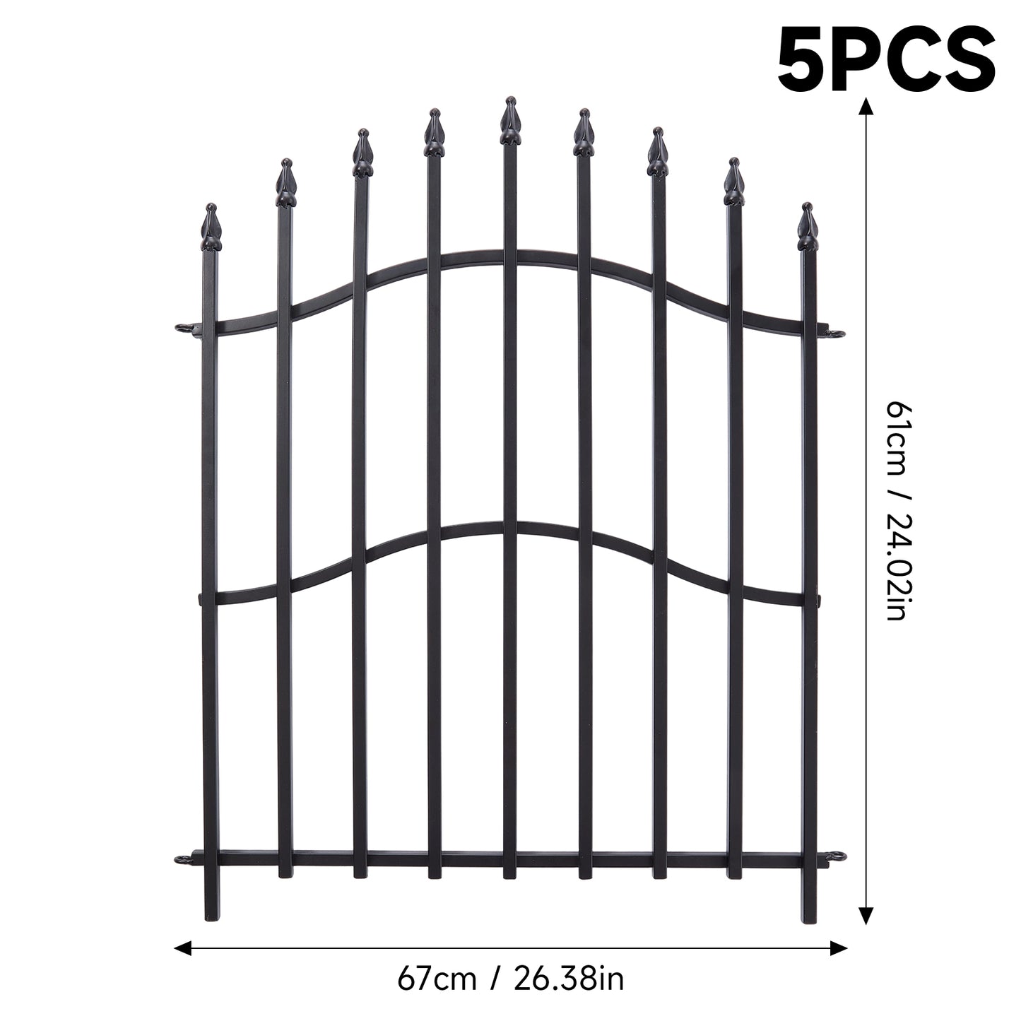 5-Pack Decorative Metal Garden Fence Panels