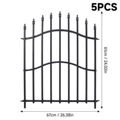 5-Pack Decorative Metal Garden Fence Panels