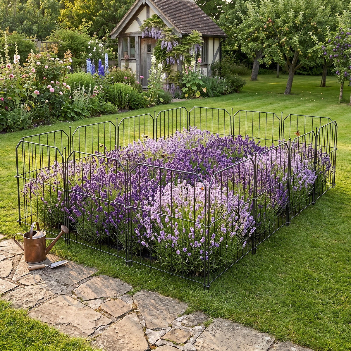 10-Pack Decorative Metal Garden Fence Panels