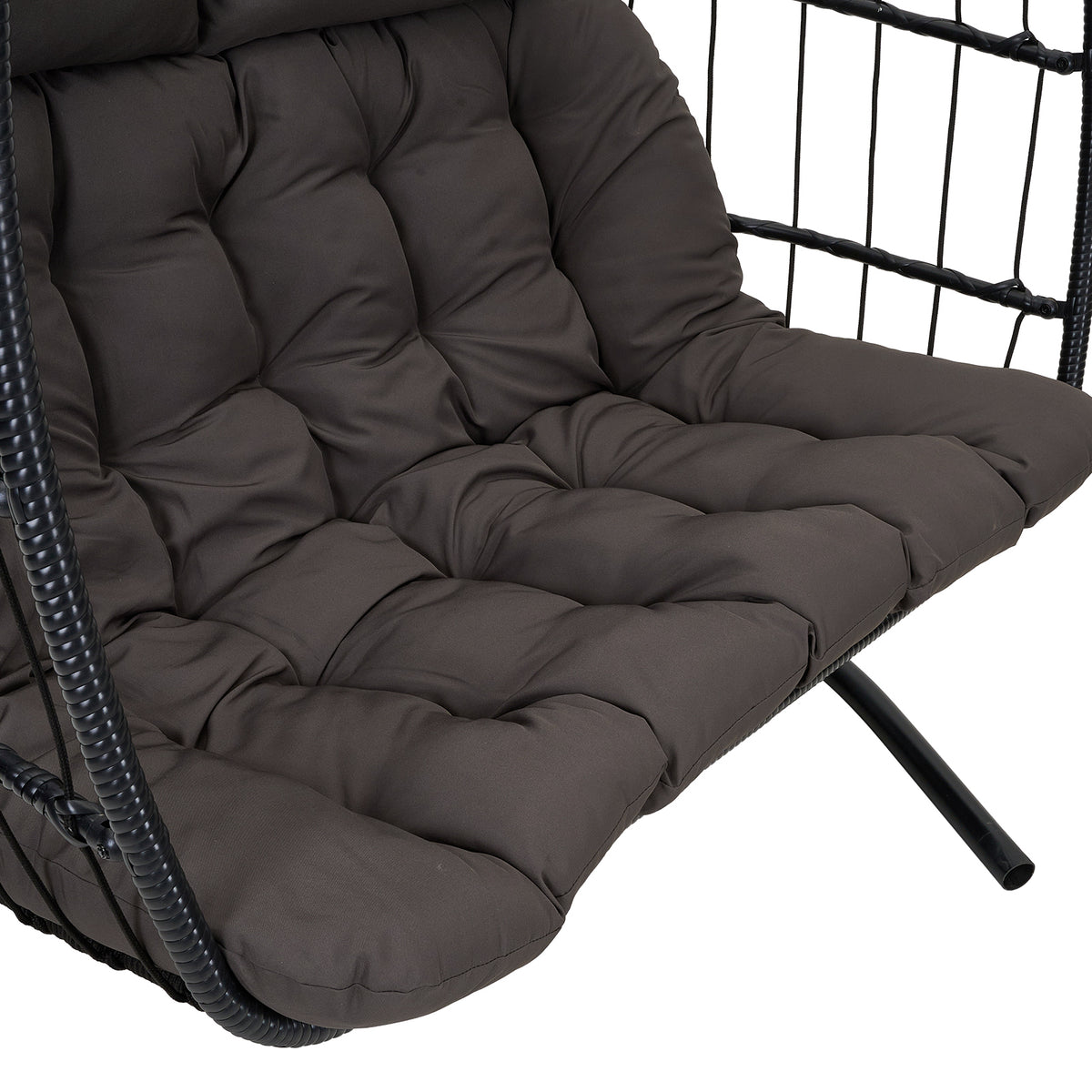 2-Seater Swing Hanging Egg Chair with Metal Stand