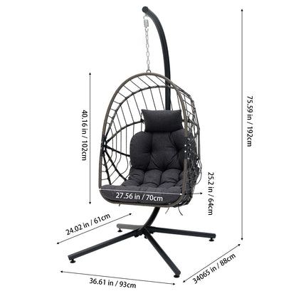 Swing Hanging Egg Chair with Cushion and Headrest
