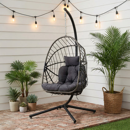 Swing Hanging Egg Chair with Cushion and Headrest