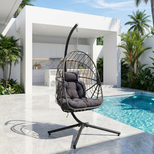 Swing Hanging Egg Chair with Cushion and Headrest