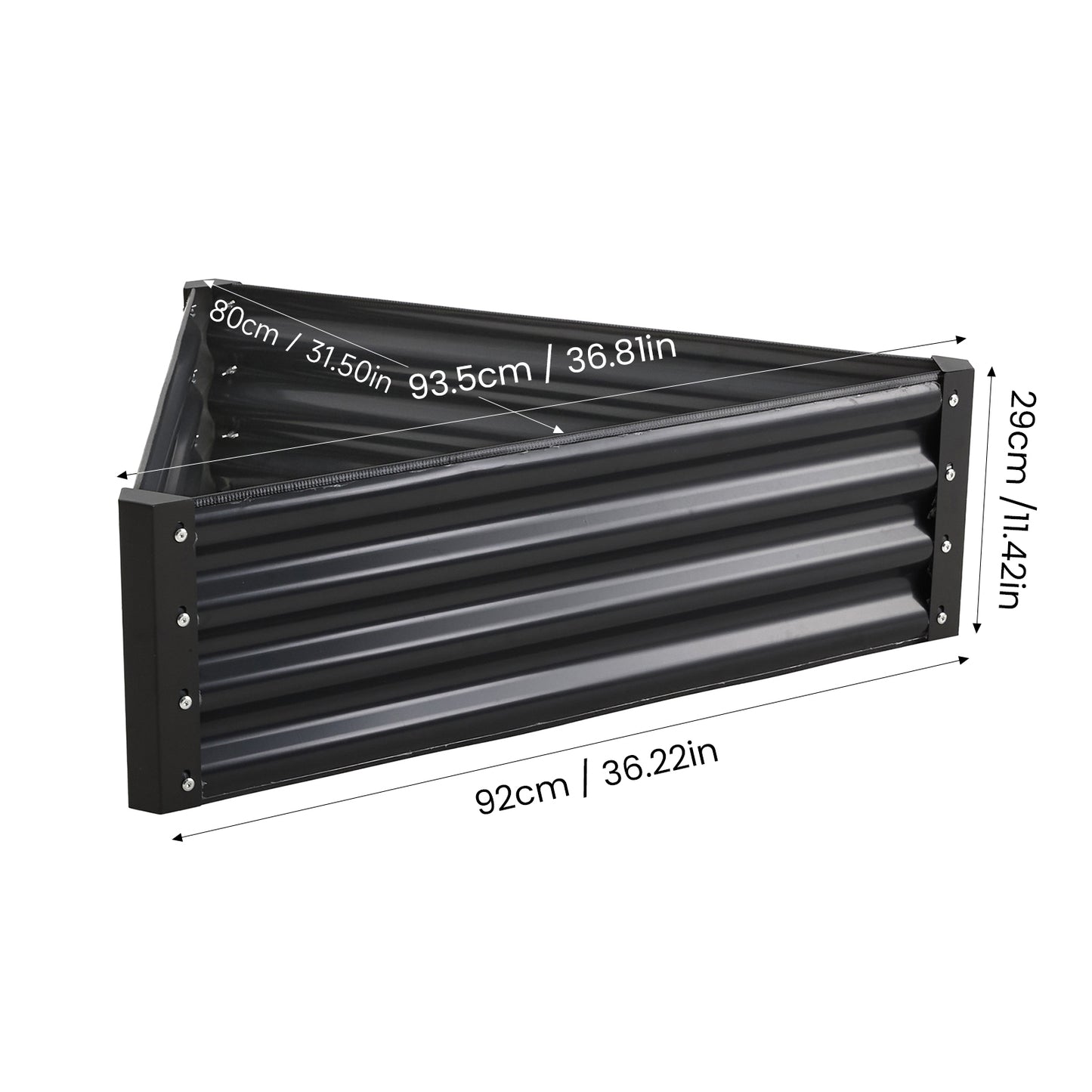 Triangular Galvanised Steel Raised Garden Bed