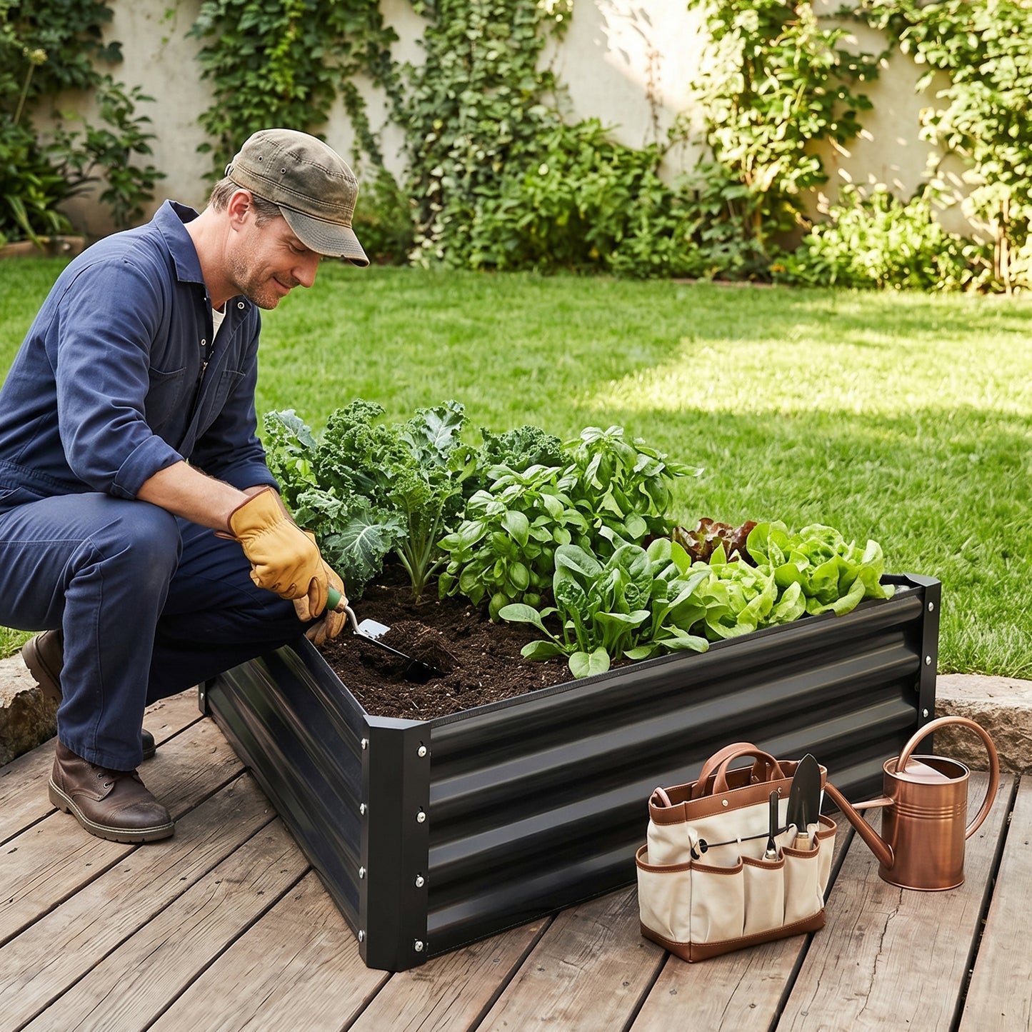Triangular Galvanised Steel Raised Garden Bed