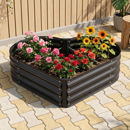 Heart-shaped Galvanised Steel Raised Garden Bed