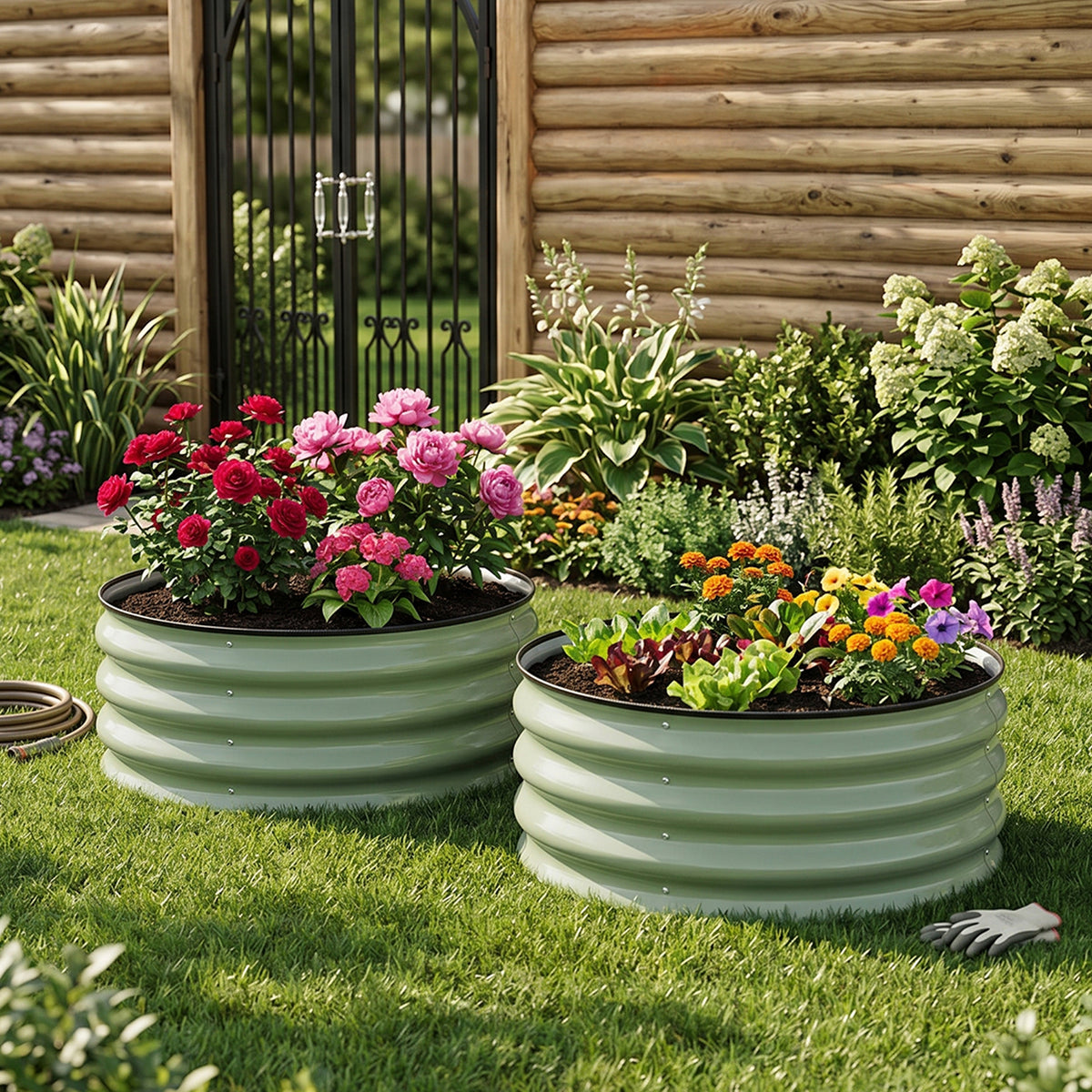 Round Metal Raised Garden Bed
