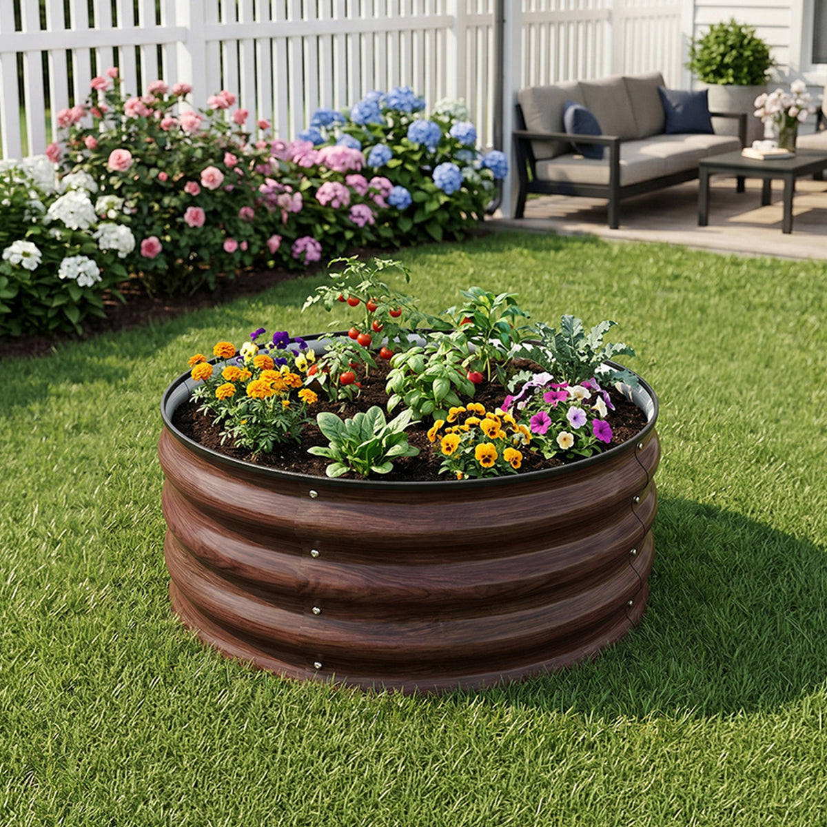 Round Metal Raised Garden Bed