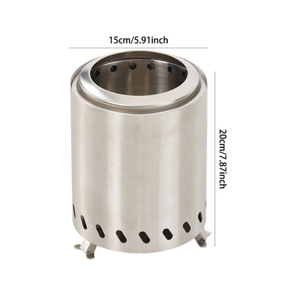Silver Portable Tabletop Fire Pit with Ash Grate