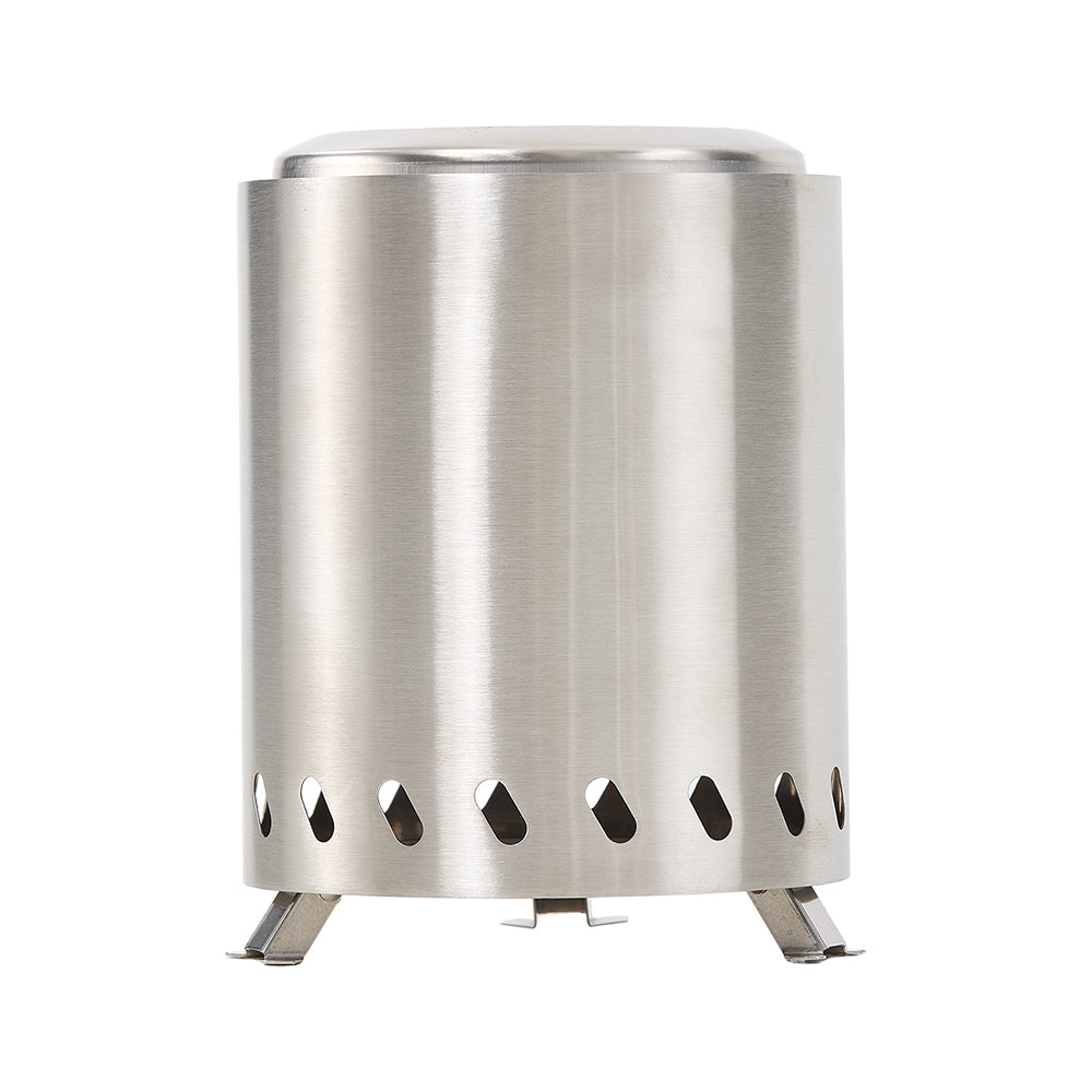 Silver Portable Tabletop Fire Pit with Ash Grate