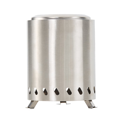 Silver Portable Tabletop Fire Pit with Ash Grate
