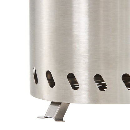 Silver Portable Tabletop Fire Pit with Ash Grate